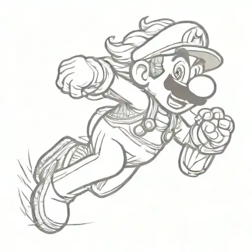 super mario running tattoo design idea