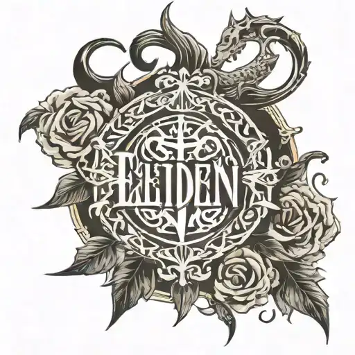 elden ring logo tattoo design idea
