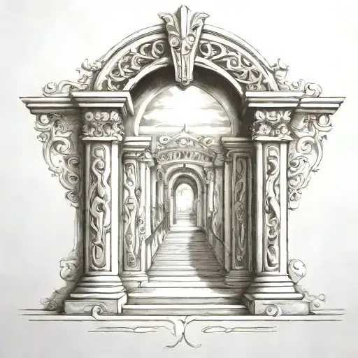 stairway to heaven gates tattoo design idea