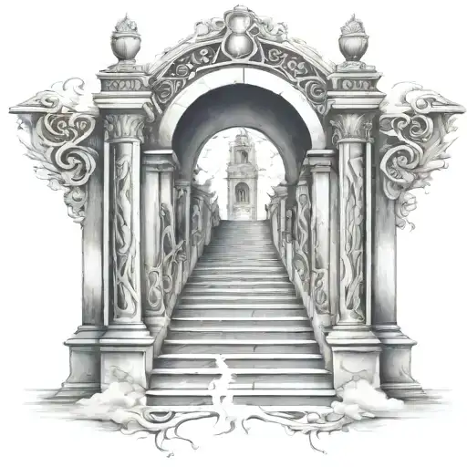 stairway to heaven gates tattoo design idea