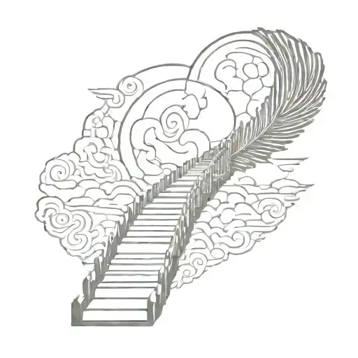 stairway to heaven shining brightly tattoo design idea
