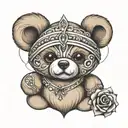 teddy bear made of diamond tattoo design idea