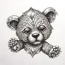teddy bear made of diamond tattoo design idea