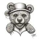 teddy bear made of diamond tattoo design idea