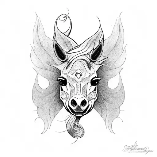 caballo con alas  tattoo design idea