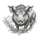 boar tattoo design idea