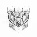 peterbilt logo with bull horns tattoo design idea