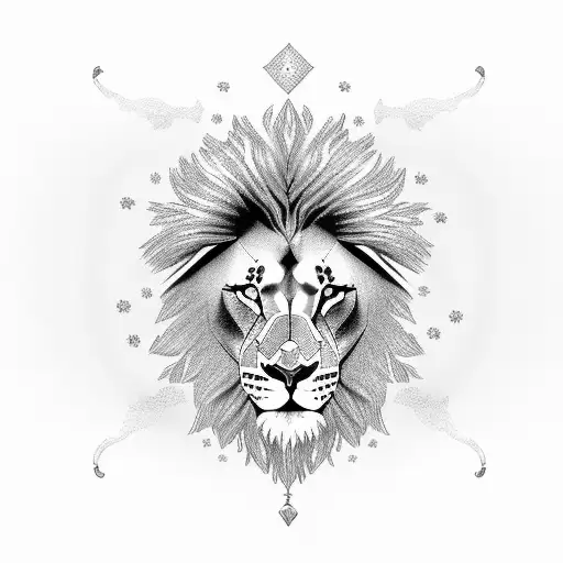 long Shield with a lion inside tattoo design idea
