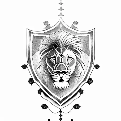 Fantasy Lion Shield Dungeons Dragons Water Resistant Temporary Tattoo Set  Fake Body Art Collection - Yellow - Walmart.com