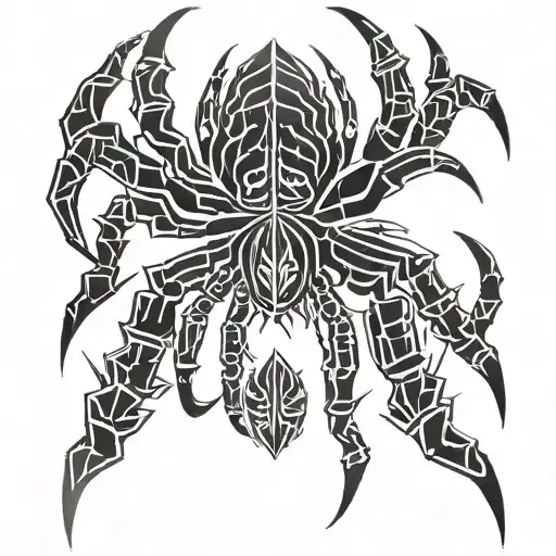 tribal stripes gothic parts tribal y2k metallic spider tattoo design idea