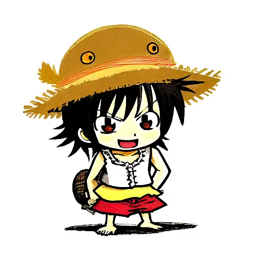 little chick with luffy's hat tattoo design idea