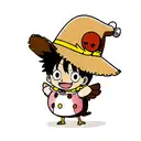 pollito con sombrero de luffy tattoo design idea