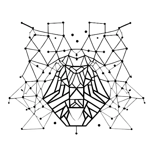 A constellation of animals forming a patchwork pattern tattoo design idea