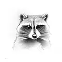 the statue of lady justice replaced with a racoon tattoo design idea