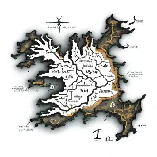 map of iceland runes tattoo design idea