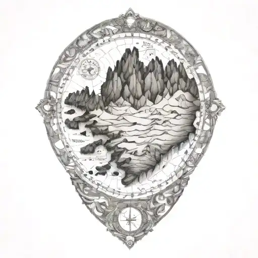 map of iceland tattoo design idea