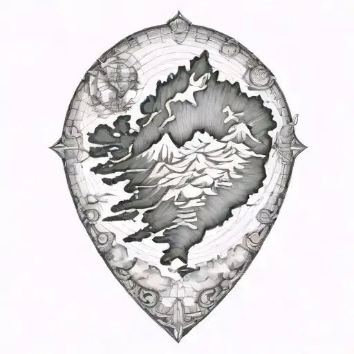 map of iceland tattoo design idea