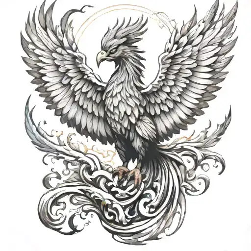 phoenix rising from the ashes  tattoo design idea