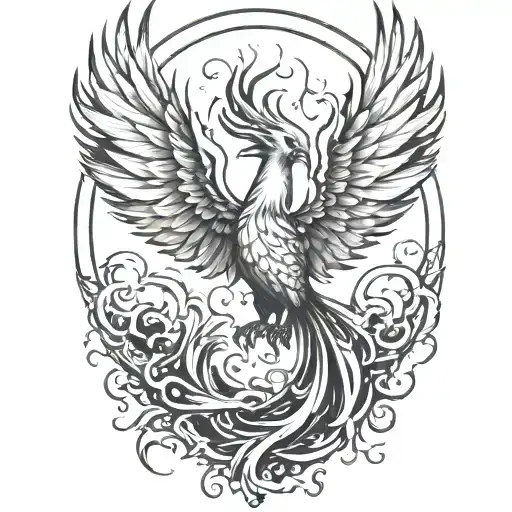 phoenix rising from the ashes  tattoo design idea