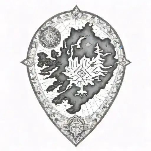 map of iceland tattoo design idea