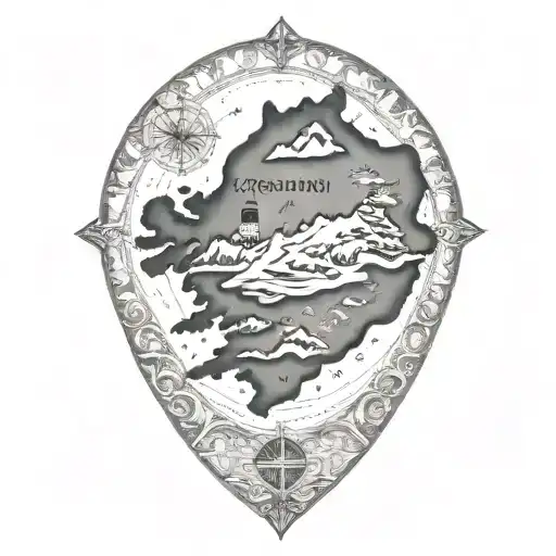 map of iceland tattoo design idea