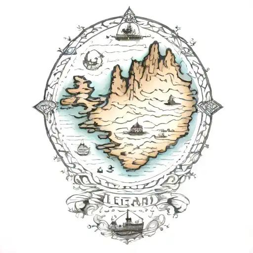 map of iceland tattoo design idea