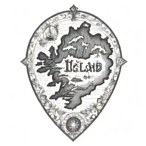 map of iceland tattoo design idea