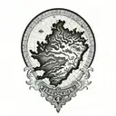 map of iceland tattoo design idea