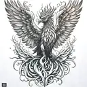 phoenix rising from the ashes  tattoo design idea