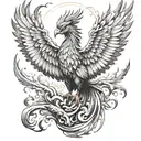 phoenix rising from the ashes  tattoo design idea