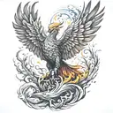 phoenix rising from the ashes  tattoo design idea