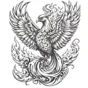 phoenix rising from the ashes  tattoo design idea