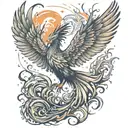phoenix rising from the ashes  tattoo design idea