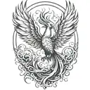 phoenix rising from the ashes  tattoo design idea