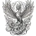 phoenix rising from the ashes  tattoo design idea