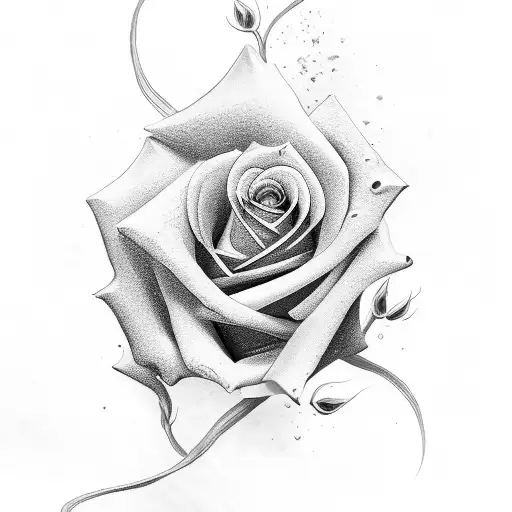 Danielle arrow rose tattoo design idea