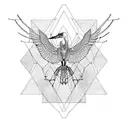 symmetrical skeleton of heron bird tattoo design idea