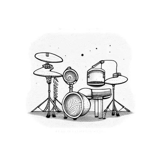 drummer minimalistic tattoo design idea