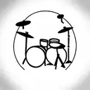 drums  tattoo design idea
