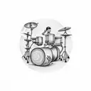 drummer minimalistic tattoo design idea