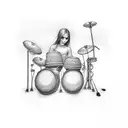 drummer minimalistic tattoo design idea