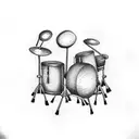 drummer minimalistic tattoo design idea