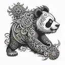 panda angry mandala design incorporating elements tattoo design idea