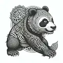 panda angry mandala design incorporating elements tattoo design idea