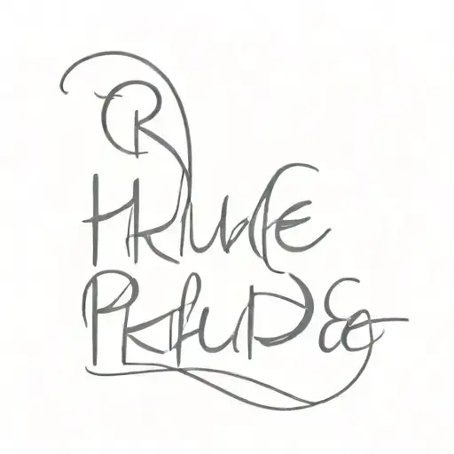 Typography that says Rhude tattoo design idea