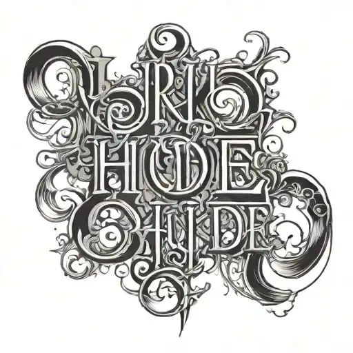 Typography that says "Rhude" tattoo design idea