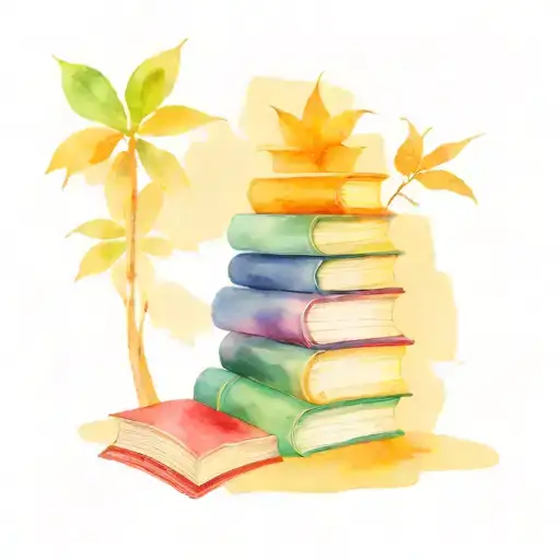 books stacked tattoo design idea
