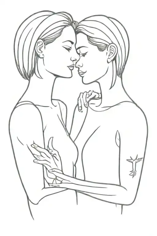 Lesbian couple tattoos tattoo design idea