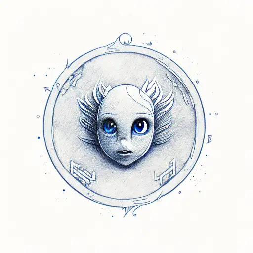 eleven wards, eleven wards reversed, eleven times eleven, in blue tiny letters tattoo design idea