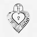 A heart-shaped lock with the names of the client's children as keys tattoo design idea